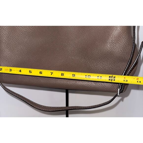 Tory Burch Leather Tote Bag Taupe Top Handle Shoulder Strap Satchel Used - Picture 3 of 9